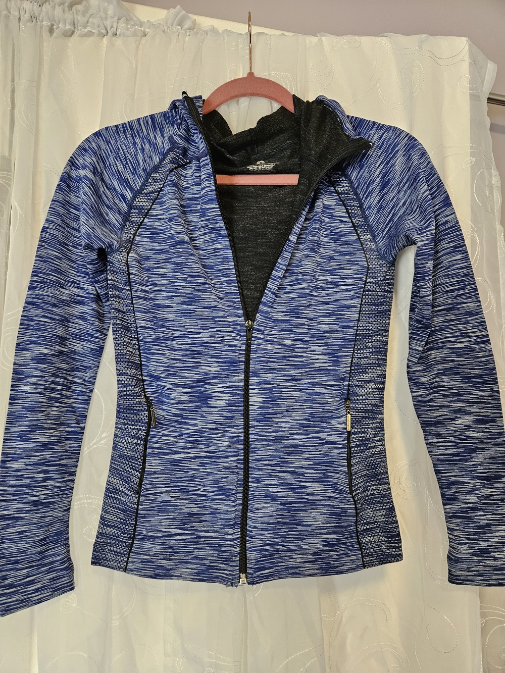 Women's Blue Hooded Zip Jacket